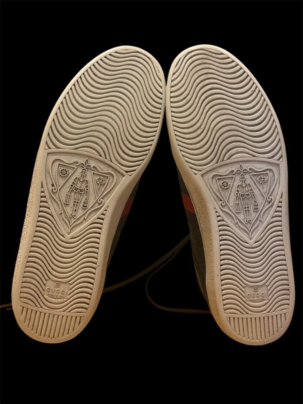 Gucci Ace Web High Top Sneakers GG Monogram Red Stripe - Picture 2 of 3